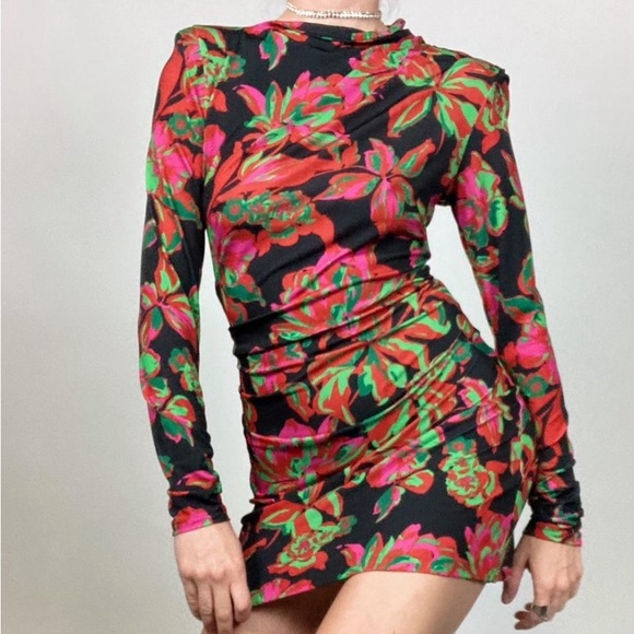 Zara Dresses & Skirts - Zara floral draped mini dress